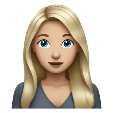 Brunette girl with blonde highlights and blue eyes sticker