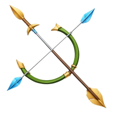 bow and arrow which has wind surrounded 
 sticker