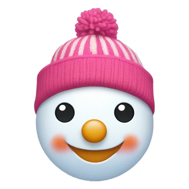 snowman with pink beanie and berries sticker