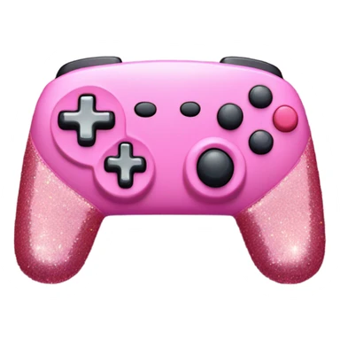 Pink realistic switch controller with glitter sticker