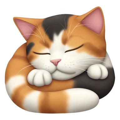 calico cat snuggling sleeping  sticker