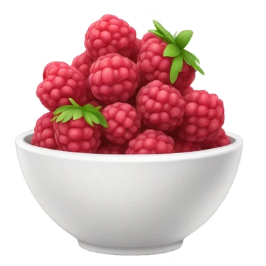raspberries in a white bowl  sticker