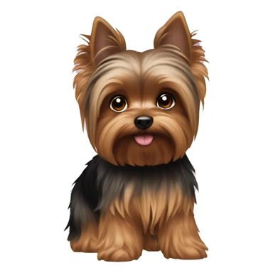 yorkie change the brown fur to white fur sticker