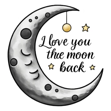 "I love you to the moon and back" words?
 sticker