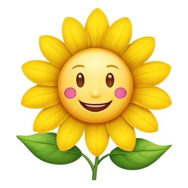 cheerful happy flower with a smiling face sticker