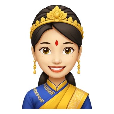 It is meant to depict a Thai woman, a yellow Asian, in the standard attire of her country.The emote is meant to depict a Thai woman in the classic attire of her country. sticker
