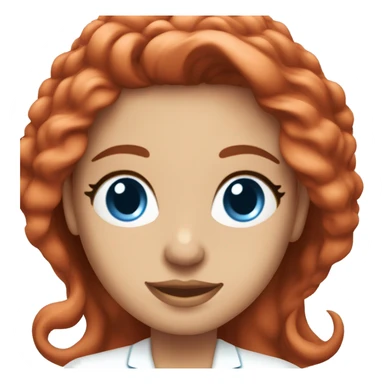 esthetician doing her skincare with long red hair and blue eyes sticker