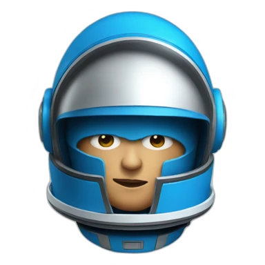 Head of spaceman wearing a blue helmet sticker