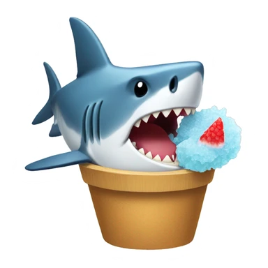 shark eating a hawaiian shaved ice sticker