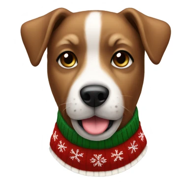 dog wearing christmas sweater sticker
