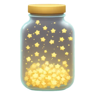 glowing glass jar filled with tiny golden stars sticker