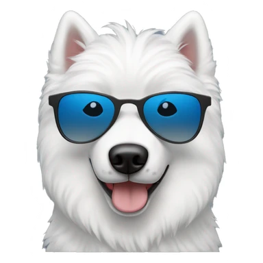 samoyed with sunglasses sticker