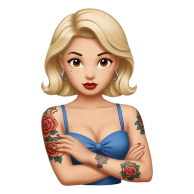 in arm pin-up tattoo all-over sticker