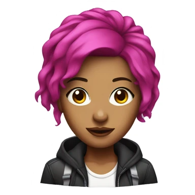 Female DJ with magenta hair  sticker