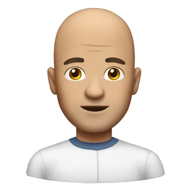 bald man with steaming head sticker