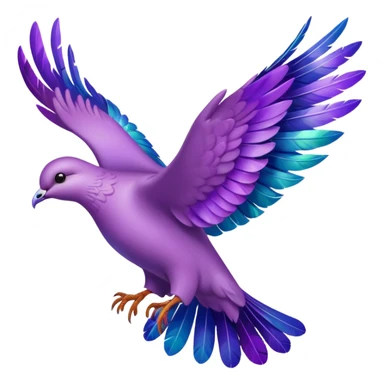 Purple dove flying sticker