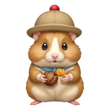 hamster holding nutz ith hat sticker