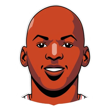 Michael Jordan basketball icon half body portrait sticker