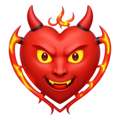 Devil heart neon sticker