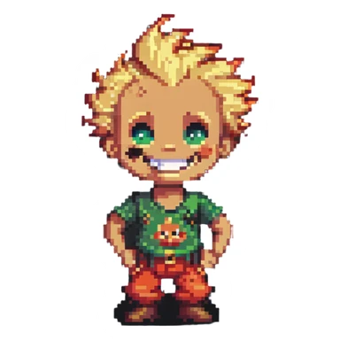 Jack Jack in the style of pixel art, smiling sticker