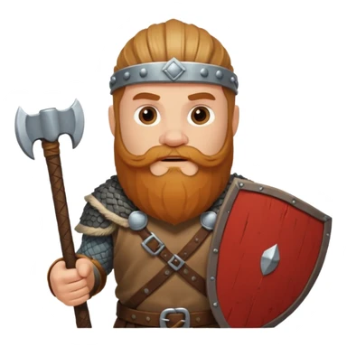 Bearded viking holding axe and shield sticker