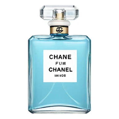Light blue Chanel perfume sticker