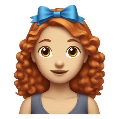 "redhair girl with blue bow in her hair" sticker