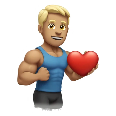 Muscle holding heart sticker