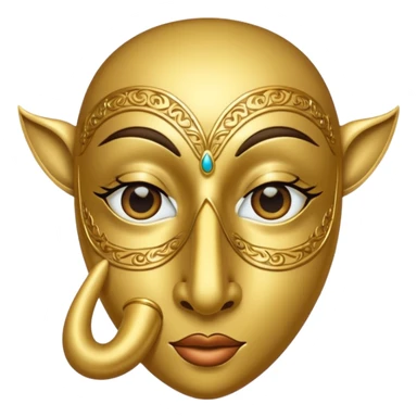 Gold mask covering only eyes with a long nose sticker