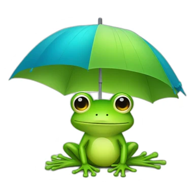 Frog sitting with umbrela sticker