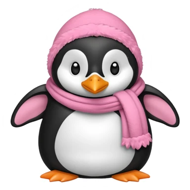 Ein Pinguin mit einer Kuschel Decke in Rosa der sich ein Kuschelt sticker