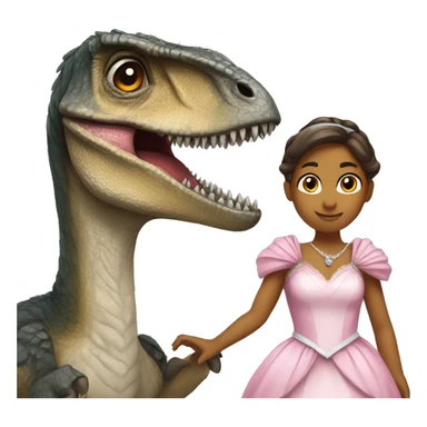 Velociraptor with a princess costume sticker