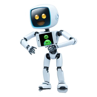 artificial intelligence holding a video icon sticker