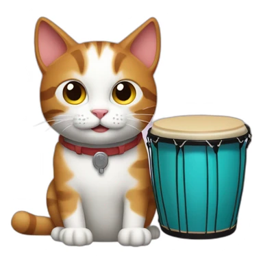 Cat with bongo sticker