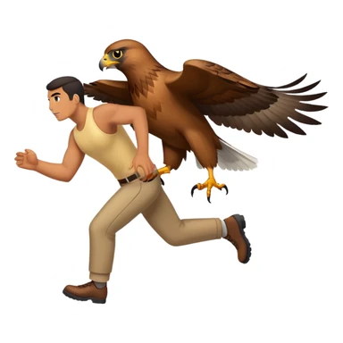 hawk chasing man sticker