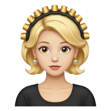 hair with golden hair rollers sticker