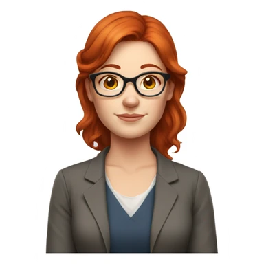 Red hair teacher glasses freckles female plump sticker