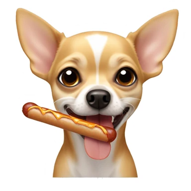 Chihuahua eating a sausage ￼ sticker