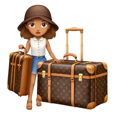 travel girl with louis vuitton luggage  sticker