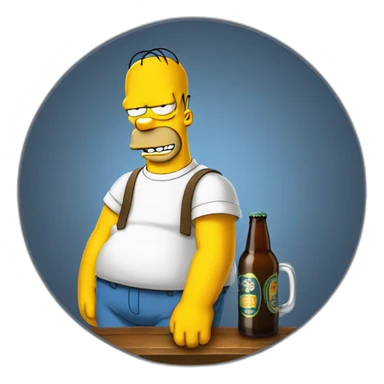 Homer simpson avec une bière sticker