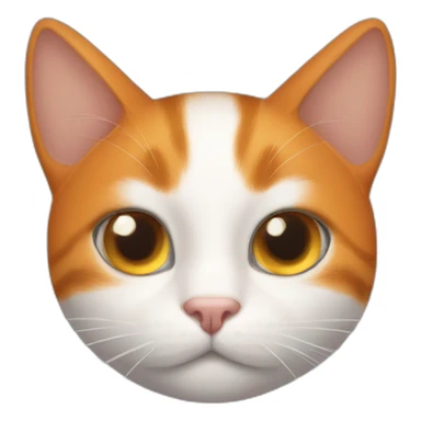 Orange cat brown eyes white spot forehead sticker