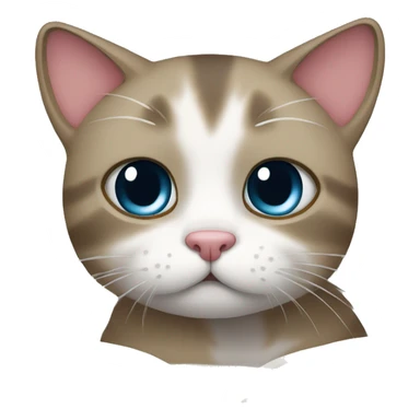 A cat with tears in bed sticker