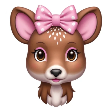 Doe with a pink bow sticker