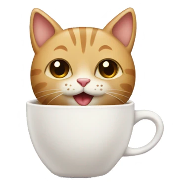 Cat with a cup of coffee sticker