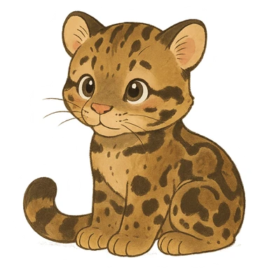 baby clouded leopard sticker