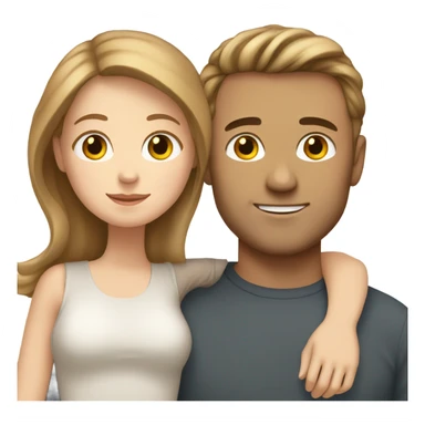 White girl with light brown hair and white man with light brown hair hugging  sticker