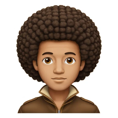 man with afro sticker