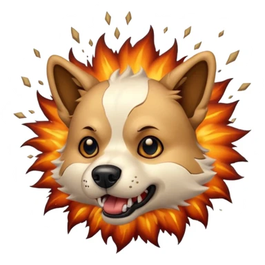 Exploding dog head sticker