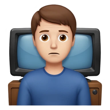 bored man watching television
 sticker