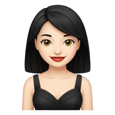 “Emoji girl, femme fatale, black hair. megan fox vibes black dress sticker